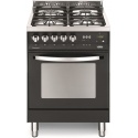 Aragaz LOFRA Rainbow PNM66GVT/C, 60x60cm, cuptor gaz, 4 arzatoare gaz, grill electric, timer, aprindere electrica, negru
