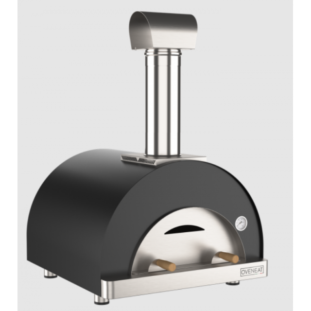 Cuptor de pizza pe lemne OVENEAT, capacitate 2 pizza, culoare gri carbune