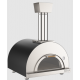 Cuptor de pizza pe lemne cu ușă de sticlă rabatabilă OVENEAT, capacitate 2 pizza, culoare gri antracit