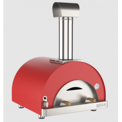 Cuptoare de pizza pe gaz cu usa inox OVENEAT, capacitate 2 pizza, culoare rosu
