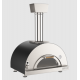 Cuptor de pizza pe gaz cu ușă de sticlă rabatabilă OVENEAT, capacitate 1 pizza, culoare gri carbune