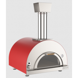 Cuptor de pizza pe gaz cu ușă de sticlă rabatabilă OVENEAT, capacitate 2 pizza, culoare rosu