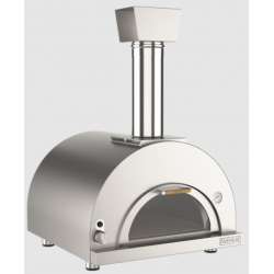 Cuptor de pizza pe gaz cu ușă de sticlă rabatabilă OVENEAT, capacitate 2 pizza, culoare otel inoxidabil