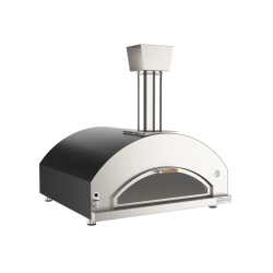 Cuptor de pizza pe gaz cu ușă de sticlă rabatabilă OVENEAT, capacitate 5 pizza, culoare gri carbune