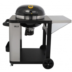 Gratar cu carucior si masa laterala GLLLR Dome Cart Pro, culoare negru