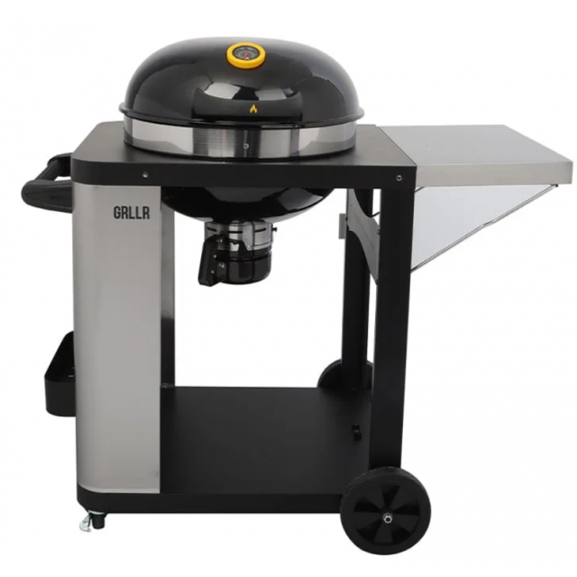 Gratar cu carucior si masa laterala GLLLR Dome Cart Pro, culoare negru