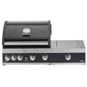 Gratar de exterior incorporat Premium G4 Built in Plus GRANDPRO, 4 arzatoare principale din otel inoxidabil
