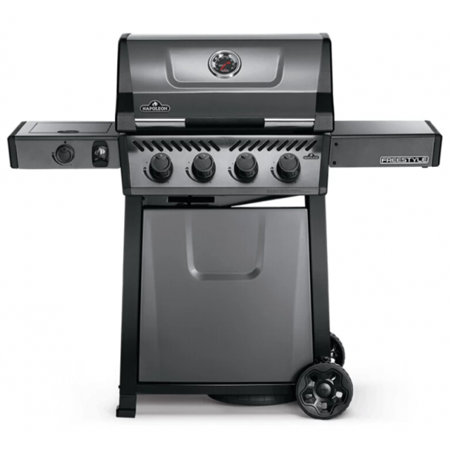 Gratar pe gaz cu 4 arzatoare NAPOLEON FREESTYLE F425 SB, material pentru grila de gatit fonta portelan