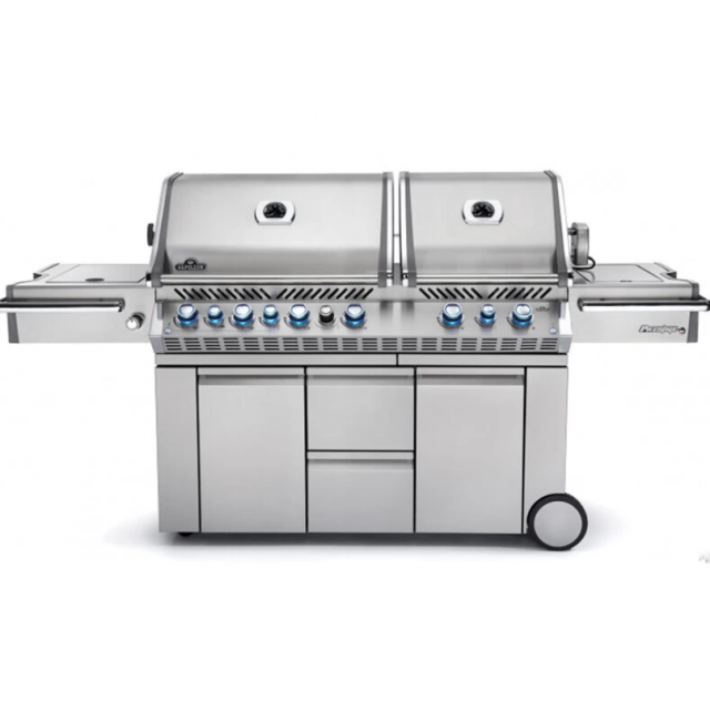 Gratar pe gaz cu 6 arzatoare principale NAPOLEON PRO825RSIB-GRAR, material pentru grila de gatit oţel inoxidabil