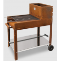Gratar pe lemne CLEMENTI Flipper, dimensiuni grila de gatit 45x50 cm , culoare corten