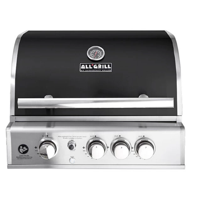 Gratar incorporat pe gaz ALLGRILL CHEF M, material pentru grila de gatit otel inoxidabil, culoare negru
