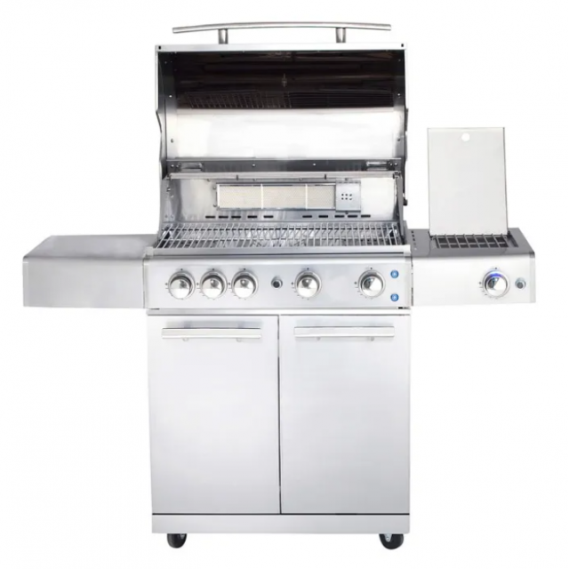 Gratar pe gaz cu carucior ALLGRILL ALLROUNDER CHEF L, material pentru grila de gatit otel inoxidabil