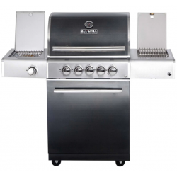 Gratar pe gaz cu carucior ALLGRILL ALLROUNDER CHEF M Steakzone, material pentru grila de gatit otel inoxidabil, negru