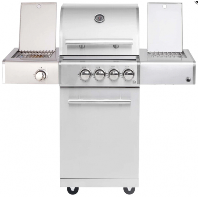 Gratar pe gaz cu carucior ALLGRILL ALLROUNDER CHEF S Steakzone, material pentru grila de gatit otel inoxidabil