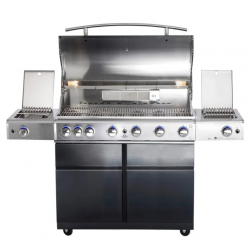 Gratar pe gaz cu carucior ALLGRILL ALLROUNDER CHEF XL Steakzone, material pentru grila de gatit otel inoxidabil, negru