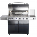Gratar pe gaz cu carucior ALLGRILL ALLROUNDER CHEF XL Steakzone, material pentru grila de gatit otel inoxidabil, negru