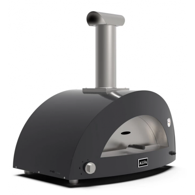 Cuptor de pizza pe gaz, ALFA FORNI MODERN, grilă principală de gătit 80x50 cm, numar de pizza: 3, culoare antracit