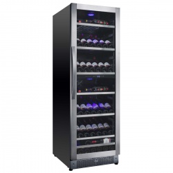 Racitor de vinuri Nevada Concept NW125D-SSL, 125 sticle, doua zone, negru/otel inoxidabil