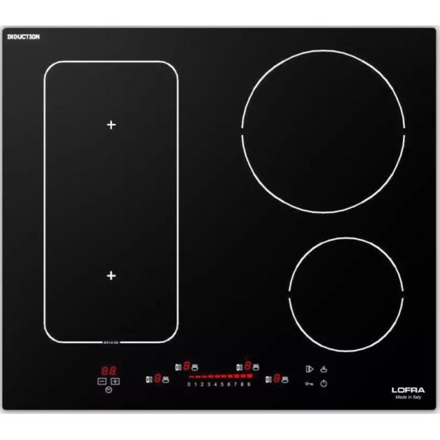 Plita incorporabila Lofra Luna, HIM604, 60 cm, plita inductie, 4 zone gatit, booster, sticla neagra