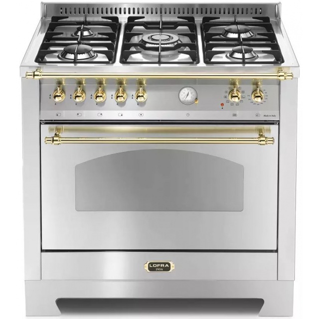 Aragaz Lofra Dolcevita RSG96GVGT/CI, 90x60 cm, gaz, 5 arzatoare, grill, aprindere electronica, timer, inox