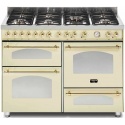 Aragaz Lofra Dolcevita120 RBI126SMFET+MFT/2AEO, 120x60cm, 7 arzatoare, 3 cuptoare, grill electric, timer, crem
