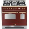 Aragaz Lofra Dolcevita RRD96MFTE/CI, 90x60cm, gaz, 5 arzatoare, grill, rotisor, timer, cuptor dublu, rosu