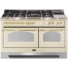 Aragaz Lofra Dolcevita RBID156MFT+MFT/AEOV, 150x60cm, gaz+inductie, 7 arzatoare, grill, rotisor, timer, cuptor dublu, crem