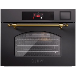 Cuptor ultracombi incorporabil ILVE Nostalgie 645SNHSW, 60x45 cm, 36l, 10 functii gatire, convectie, microunde, aburi, negru mat