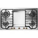Aragaz Tecnogas P1X66M4VC, 60 cm, gaz, 4 arzatoare, grill, otel inoxidabil