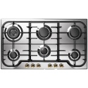 Plita incorporabila ILVE Nostalgie HCB906CN, 90 cm, 6 arzatoare, aprindere electronica, siguranta Stop-Gaz, inox