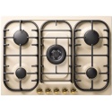 Plita incorporabila ILVE Nostalgie HCB70CN, 70 cm, 5 arzatoare, aprindere electronica, siguranta Stop-Gaz, alb antic