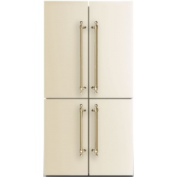 Side by Side ILVE MAJESTIC R91NCD, Capacitate 519L, No Frost, 4 Usi, H 183 cm, crem