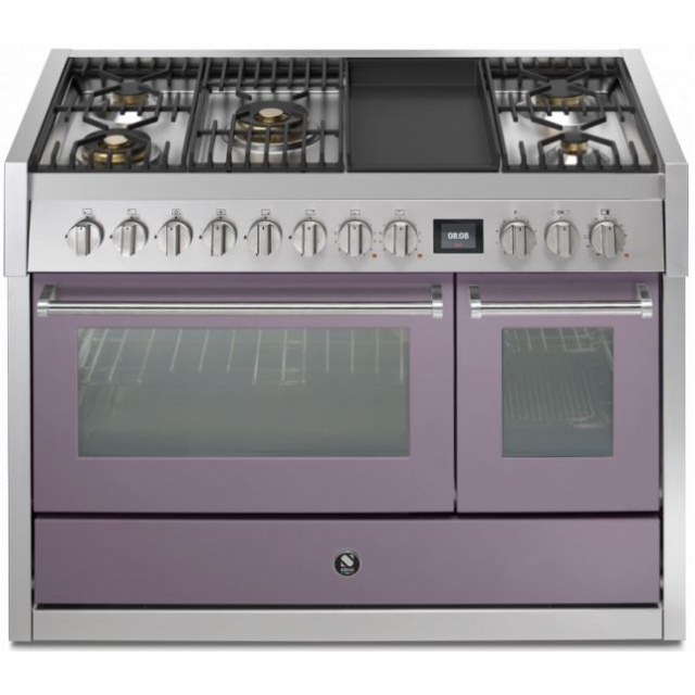Aragaz Steel Genesi G12FF, 120X66cm, 7 arzatoare, 2 cuptoare, timer, aprindere electronica, inox