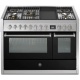 Aragaz Steel Genesi G12FF, 120X66cm, 7 arzatoare, 2 cuptoare, timer, aprindere electronica, inox