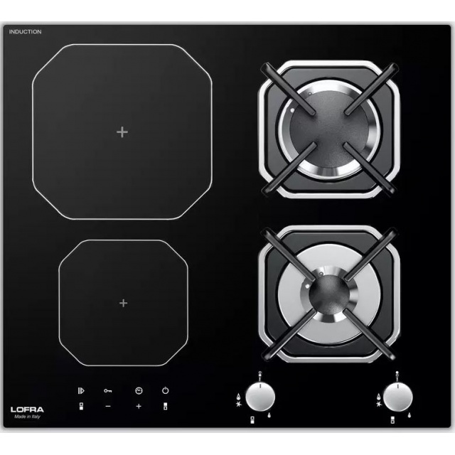 Aragaz Tecnogas P1X66M4VC, 60 cm, gaz, 4 arzatoare, grill, otel inoxidabil
