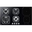 Aragaz Tecnogas P1X66M4VC, 60 cm, gaz, 4 arzatoare, grill, otel inoxidabil