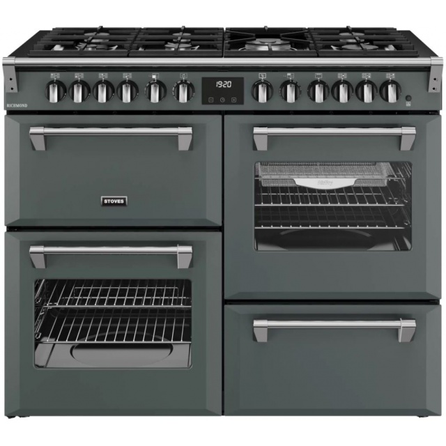 Aragaz STOVES 5052263114531 NEGRU 110 cm, cu plită rotativă de control cu 5 zone, cuptor și grătar convențional