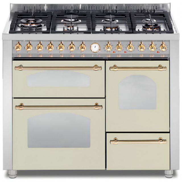 Aragaz Lofra Dolcevita RNMT96MF2ET / CIF, 90x60cm, gaz, 5 arzatoare, 2 cuptoare, grill, rotisor, timer, negru