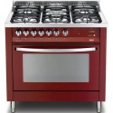 Aragaz LOFRA Rainbow PRG96MFT/C,90x60cm, cuptor electric, 5 arzatoare, grill electric, timer, aprindere electric, rosu