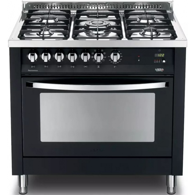 Aragaz Lofra Rainbow PNMG96MFT/C, gaz, 90X60cm, 5 arzatoare, grill electric, timer, aprindere electronica, negru
