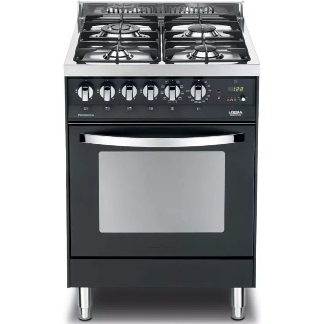 Aragaz Lofra Rainbow PNM66MFT/C, gaz, 60X60cm, 4 arzatoare, grill electric, timer, aprindere electronica, negru