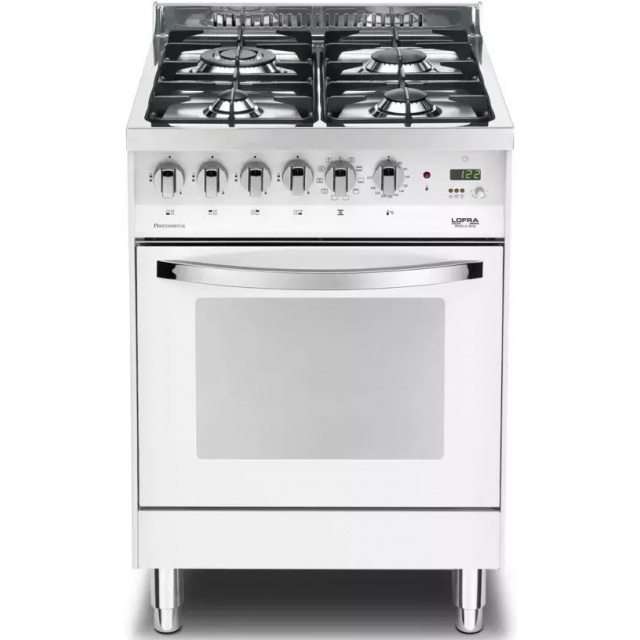 Aragaz Lofra Rainbow PBP66MFT/C, gaz, 60X60cm, 4 arzatoare, grill electric, timer, aprindere electronica, alb