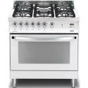 Aragaz LOFRA Rainbow PBPG86MFT/C, 80x60cm, cuptor electric, 5 arzatoare gaz, grill electric, timer, aprindere electrica, alb