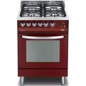 Aragaz LOFRA Rainbow PR66GVT/C, 60x60cm, cuptor gaz, 4 arzatoare gaz, grill electric, timer, aprindere electrica, rosu