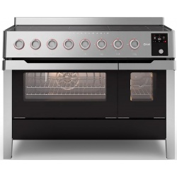 Aragaz ILVE Panoramagic PM12, 122x70cm, 8 arzatoare , cuptor dublu, aprindere electronica, siguranta Stop Gaz, inox
