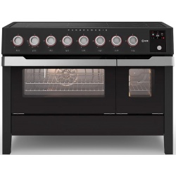 Aragaz ILVE Panoramagic PM12, 122x70cm, 8 arzatoare , cuptor dublu, aprindere electronica, siguranta Stop Gaz, inox