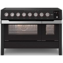 Aragaz ILVE Panoramagic PMI127S3, 122x70cm, 8 arzatoare inductie , cuptor dublu, aprindere electronica, negru