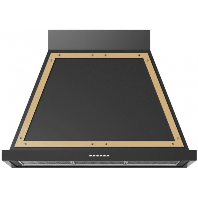 Hota decorativa Ilve Nostalgie ABN90,90 cm, 1 motor, 4 viteze, 750 m3/h, clasa A, negru mat