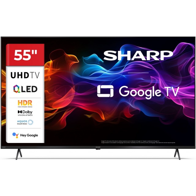Televizor Sharp LED 75FQ5EG, 189 cm, Smart Google TV, 4K Ultra HD, Clasa G