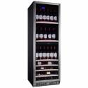 Vitrina de vinuri Nevada Concept NW140D-S, 140 sticle, doua zone, negru/otel inoxidabil